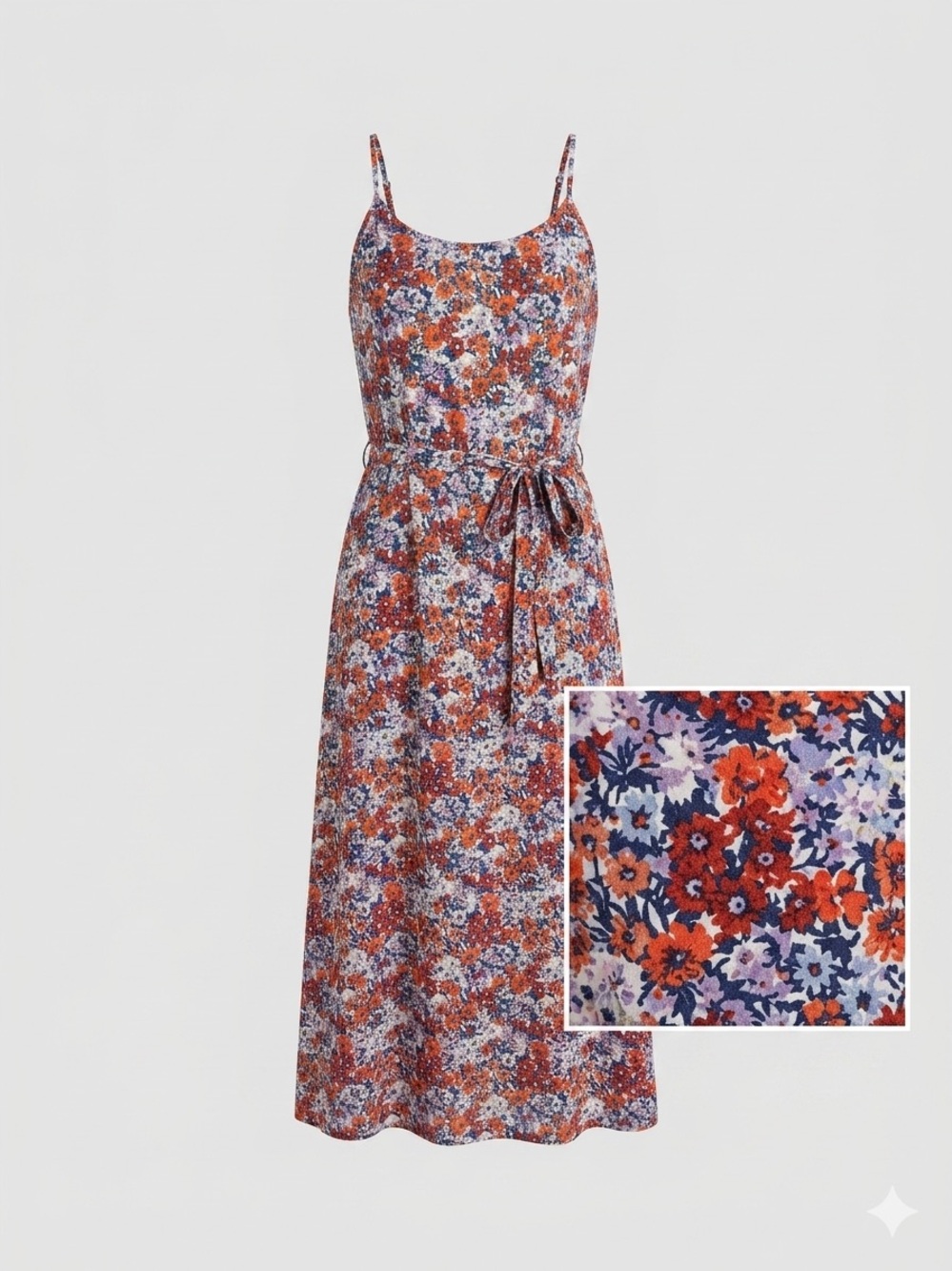 Carve Designs Floral Spaghetti-Strap Midi Dress
